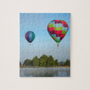 Puzzle Ballons à air chaud au-dessus d'un lac, Nouvelle-