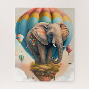 Puzzle Ballons à air chaud Eléphant mignon animal Whimsic