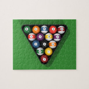 Puzzle : Ballons de billard sur le pied vert