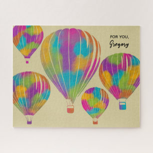 Puzzle Balloons à air chaud peints en arc-en-ciel personn