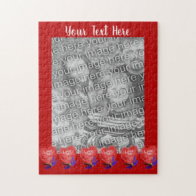 Puzzle Balloons en forme de coeur Love Photo Frame Modèle (Vertical)
