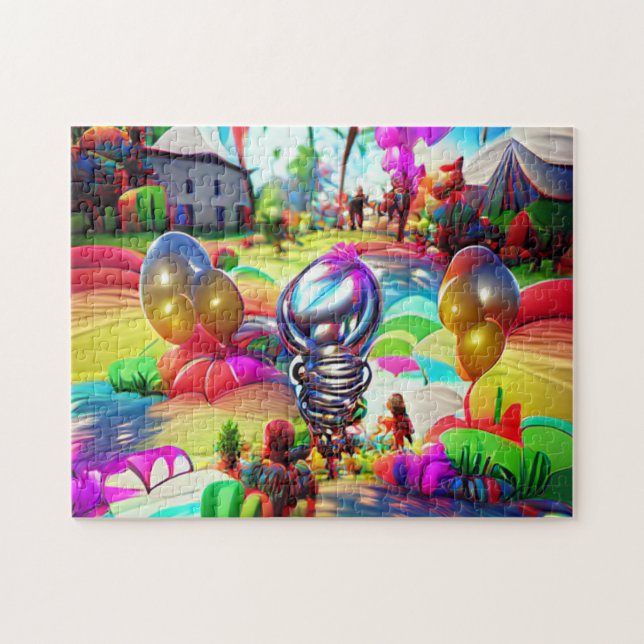 Puzzle Balloons psychédéliques Bienvenue Accueil Jigsaw P (Horizontal)