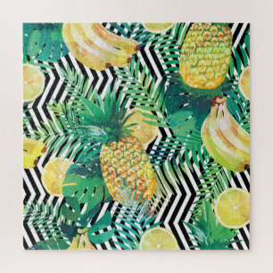Puzzle Bananes exotiques citrons Tropical sans joint
