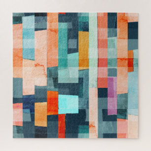 Puzzle Bandes géométriques multicolores, motif tendance.
