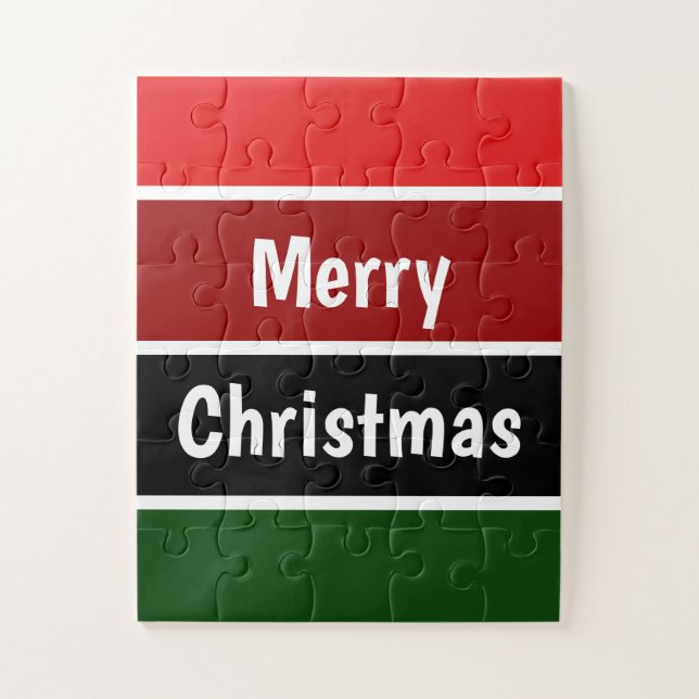 Puzzle Bandes Rouges Et Vertes (Vertical)