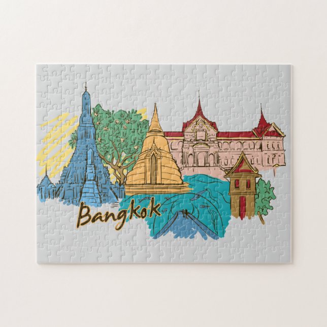 Puzzle Bangkok Thaïlande Travel Temple (Horizontal)