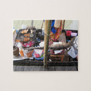 Puzzle Barbecue de viande de crocodile ... Thaïlande Stre