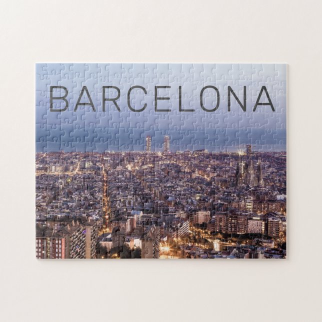 Puzzle Barcelone Catalogne Sunset Skyline Espagne Citysca (Horizontal)