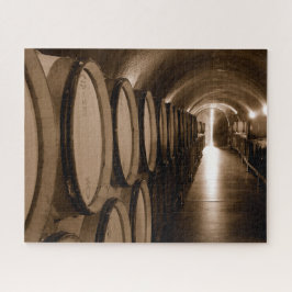 Puzzle Barils de vin à Cellar dans la vallée de Willamett