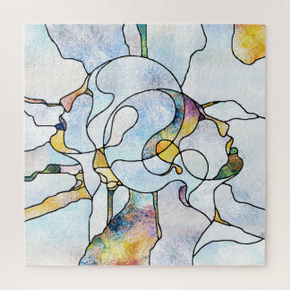 Puzzle Barres arc-en-ciel, unité en vitrail