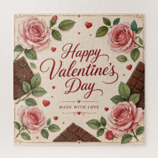 Puzzle Barres de chocolat Roses roses Saint-Valentin