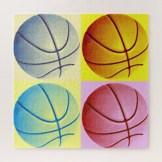 Puzzle Basket-ball Illustration Peinture Pop Art Sports (Horizontal)
