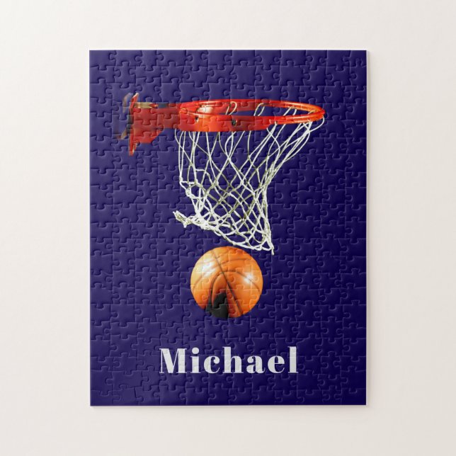 Puzzle Basketball Replace with Your Name (Vertical)