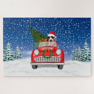 Puzzle Basset Hound Chien Conduite Voiture En Noël De Nei