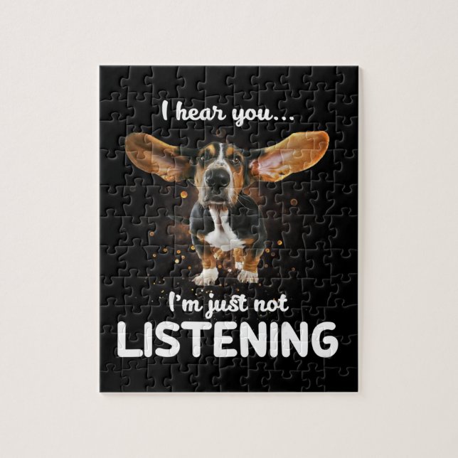 Puzzle basset hound je vous entends ne pas écouter (Vertical)