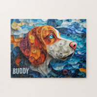Basset Hound Papier Quitter Art Chien Portrait