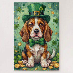 Puzzle Basset Hound St Patrick’s Day Drôle de Chien Chanc