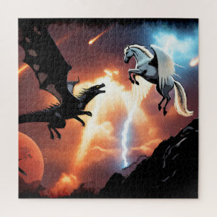 Puzzle Bataille dans l'espace - Dragon et Pégase