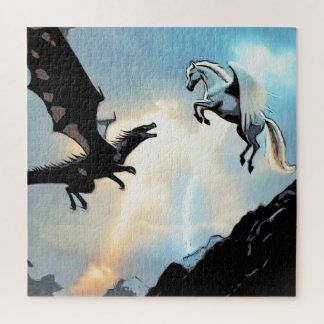 Puzzle Bataille du dragon et Pégase