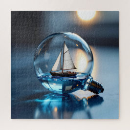 Puzzle Bateau à voile dans un Lightbulb Ai Art