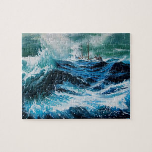Puzzle Bateau dans la mer dans la tempête