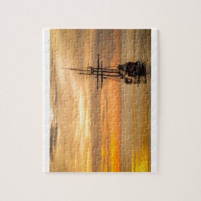 Puzzle Bateau de pirate au coucher du soleil (Vertical)
