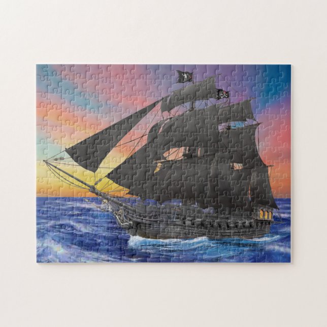 Puzzle Bateau de pirate de la barbe noire (Horizontal)