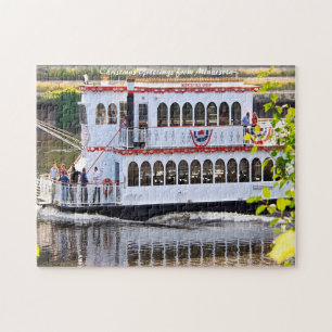 Puzzle Bateau de rivière Minnesota.voeux de Noël
