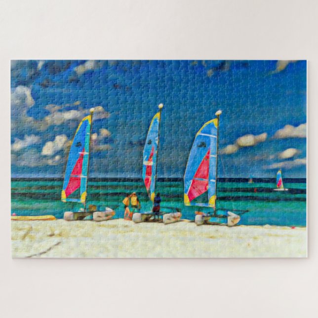 Puzzle Bateaux à voile Vacances plage tropicale (Horizontal)