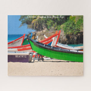 Puzzle Bateaux de pêche Porto Rico. Vœux de Noël