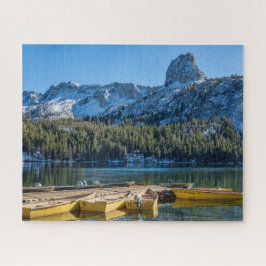 Puzzle Bateaux jaunes Montagnes bleues