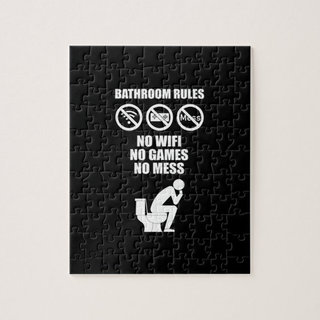 Puzzle Bathroom Rules (Vertical)