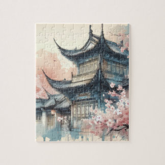 Puzzle Bâtiment asiatique ancien au printemps Jigsaw Puzz