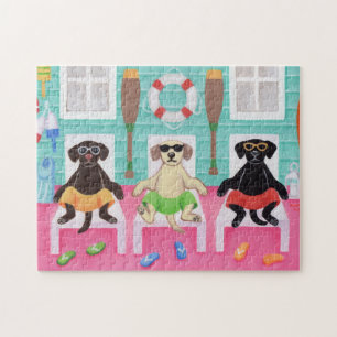 Puzzle Beach House Labrador Boys Peinture