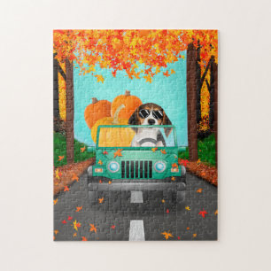 Puzzle Beagle chien Citrouille d'automne