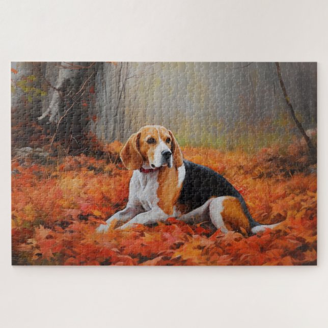 Puzzle Beagle en automne Leaves automne Inspire (Horizontal)