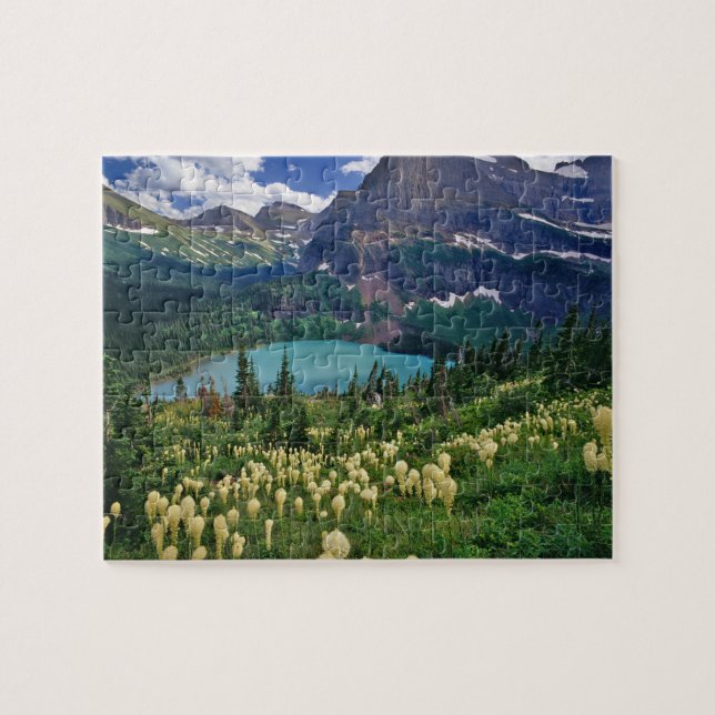 Puzzle Beargrass au-dessus du lac Grinnell dans les nombr (Horizontal)