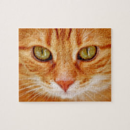 Puzzle Beau chat de tigre orange aux yeux verts