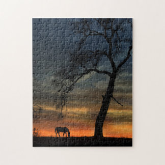 Puzzle Beau cheval et chêne