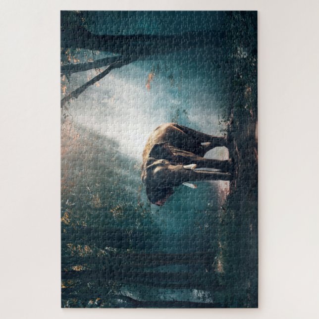 Puzzle Beau éléphant dans les bois (Vertical)