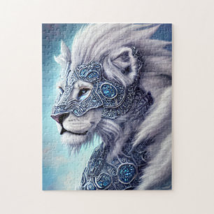 Puzzle Beau Lion de Guerrier Blancs