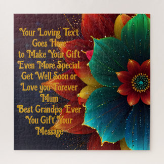Puzzle Beau message cadeau personnalisé en fleur jaune et