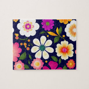 Puzzle Beau motif floral mignon Fleurs colorées