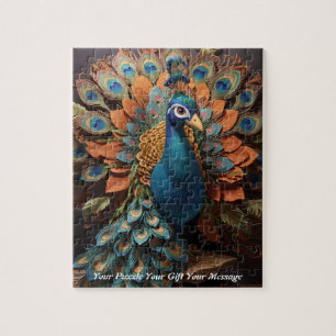 Puzzle Beau oiseau de paon de Cute Boho