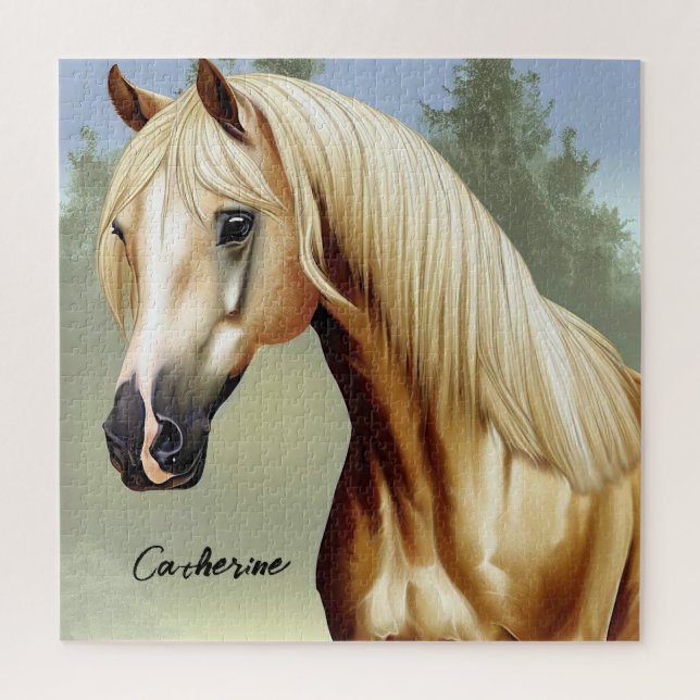Puzzle Beau Palomino Horse (Vertical)
