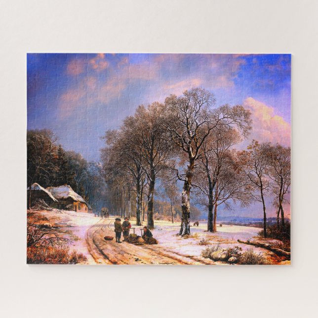 Puzzle Beau paysage enneigé en beaux-arts (Horizontal)