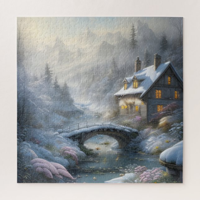 Puzzle Beau paysage moderne d'hiver de neige (Vertical)