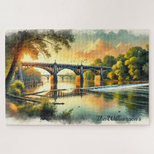 Puzzle Beau pont à Sunset James River (Horizontal)