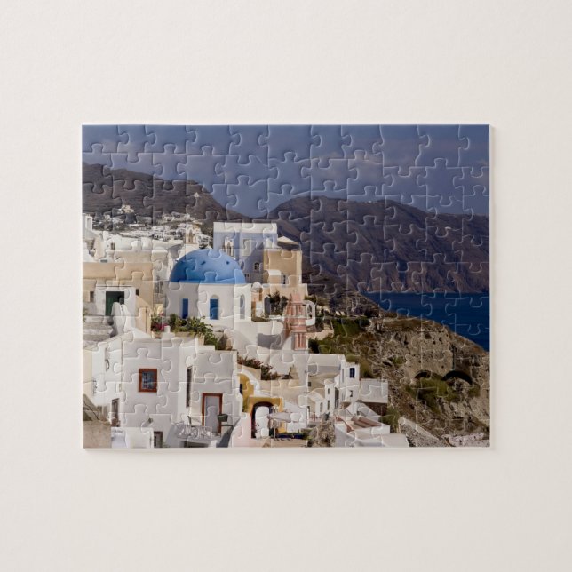 Puzzle Beau village d'Oia aux bâtiments blancs (Horizontal)