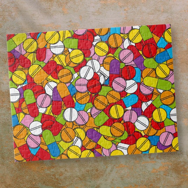Puzzle Beaucoup de pilules (Lots of Pills Colorful Jigsaw Puzzle)